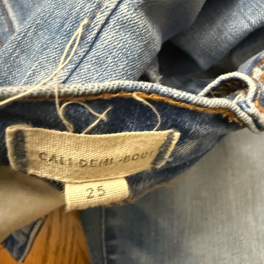 Madewell Sky Cali Demi Boot Blue Wide Leg Jeans - Picture 4 of 7